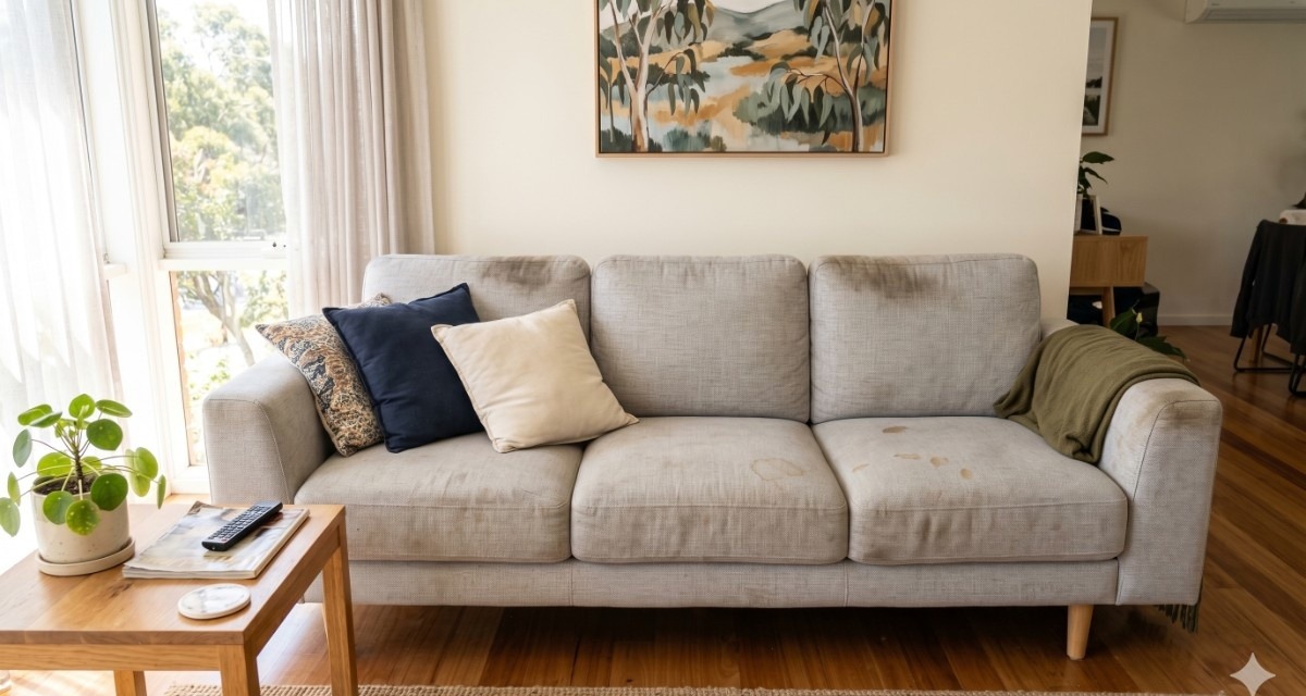 Before couch cleaning